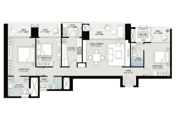 3 BHK Type 2 Plan