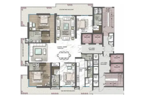 4 BHK Floor Plan