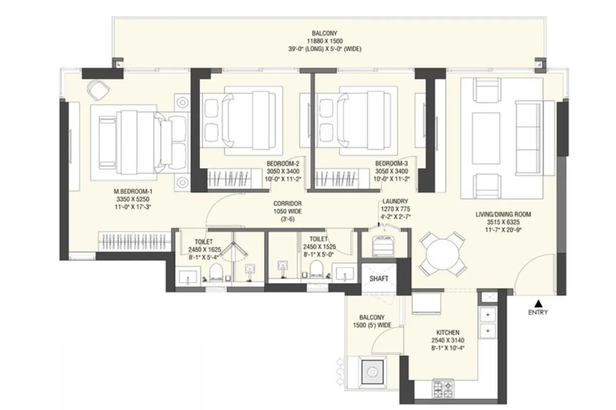 3 BHK Plan