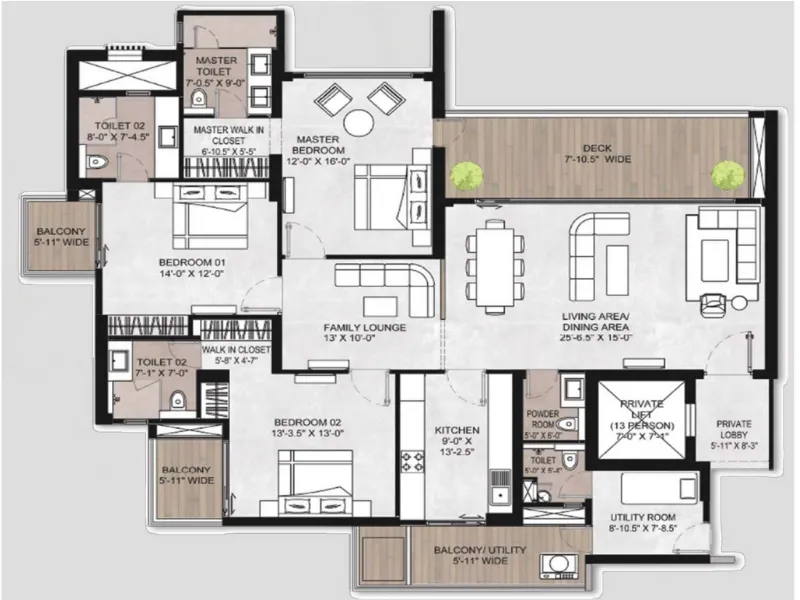 3 BHK Plan
