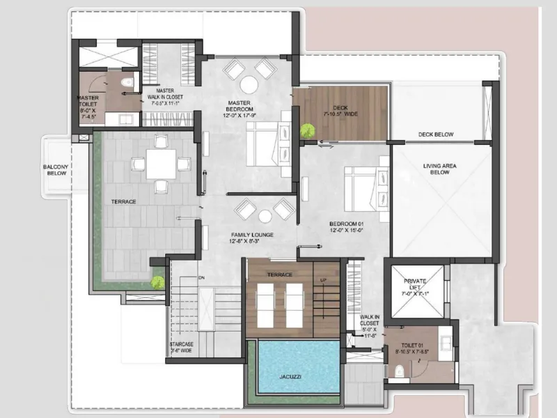4 BHK Penthouse Plan