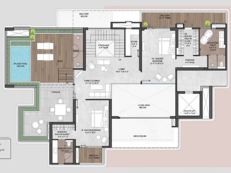 5 BHK Penthouse Plan
