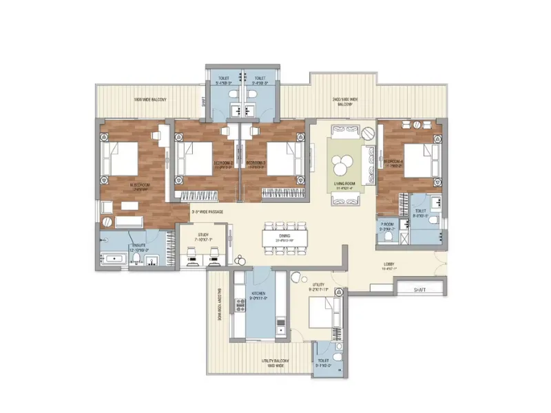4 BHK Floor Plan